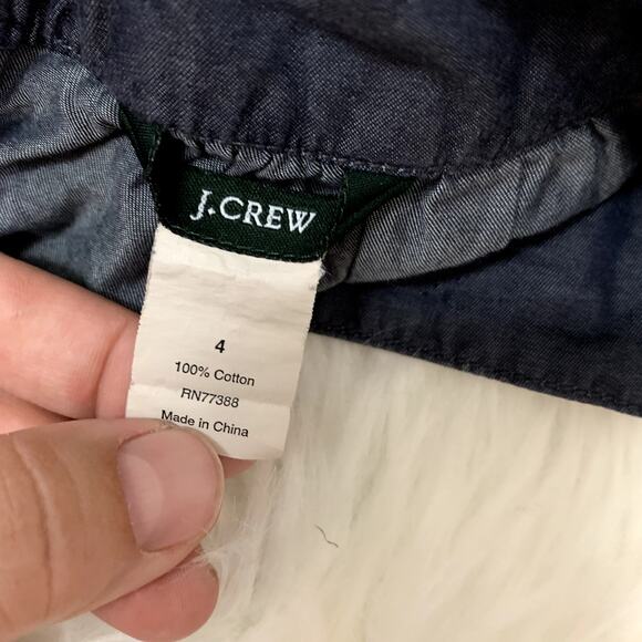 J Crew Denim Chambray Pleated Calvary Mini Skirt Blue 4 S Small - Picture 6 of 7